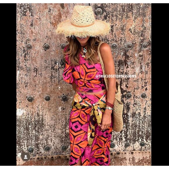 ZARA Co-Ord Set Printed Crop Top and Midi Skirt NWT - Picture 7 of 14